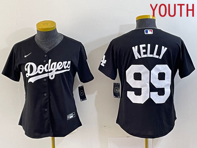 Youth Los Angeles Dodgers 99 Kelly Black 2024 Nike Game MLB Jersey style 2